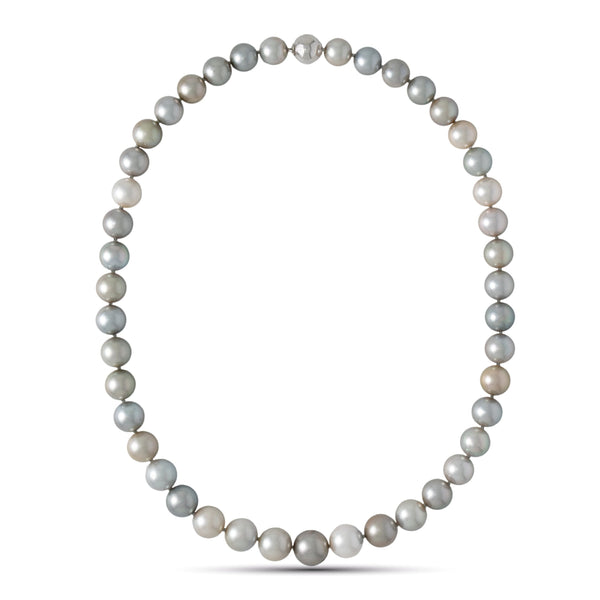 9.0–11.4 mm AA+/AAA Pastel Multicolor Tahitian Round Pearl Necklace