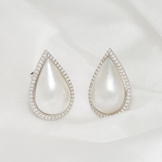 Mabé Pearl and Diamond Earrings