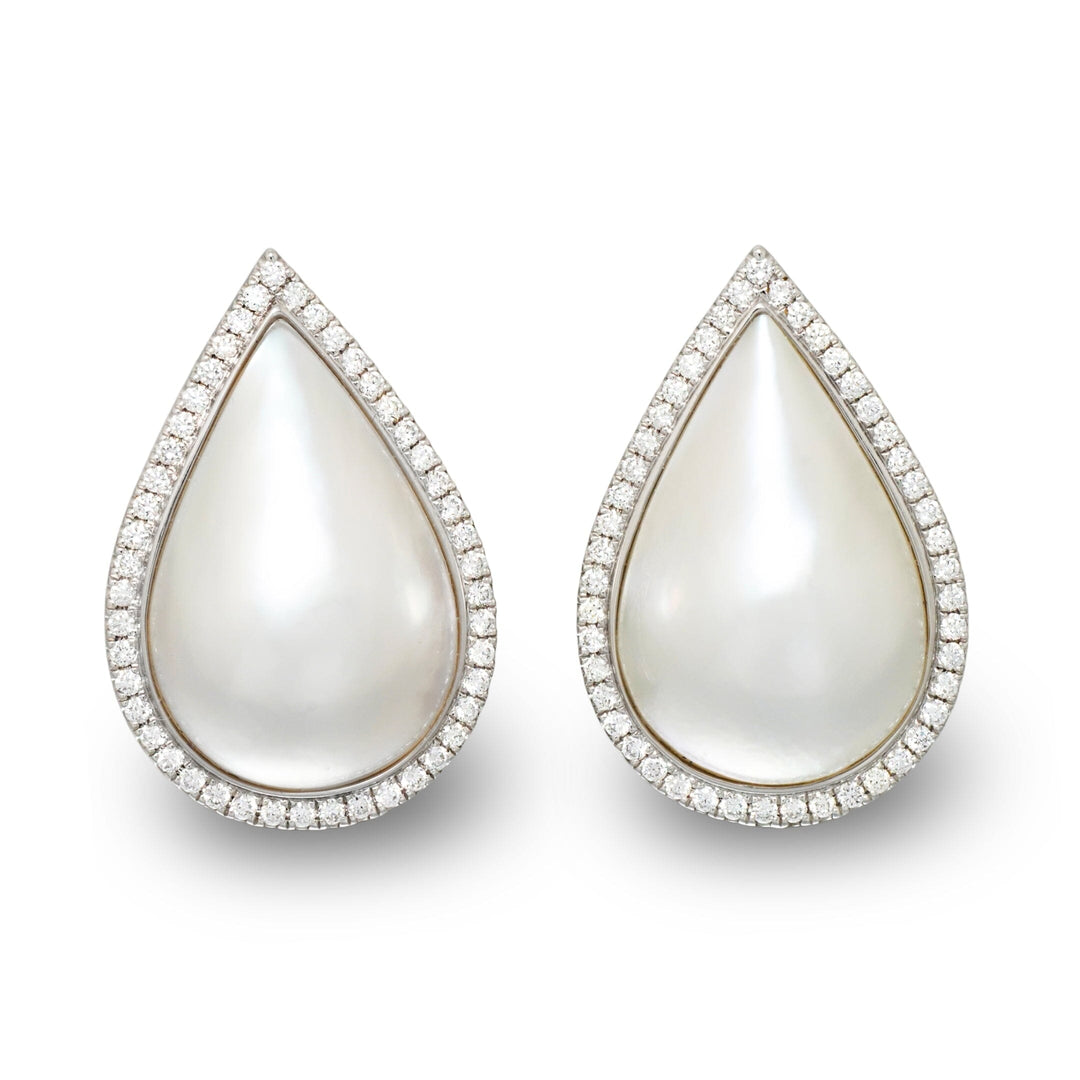 Mabé Pearl and Diamond Earrings