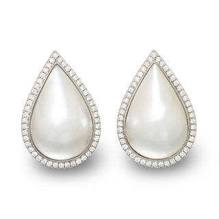 Mabé Pearl and Diamond Earrings