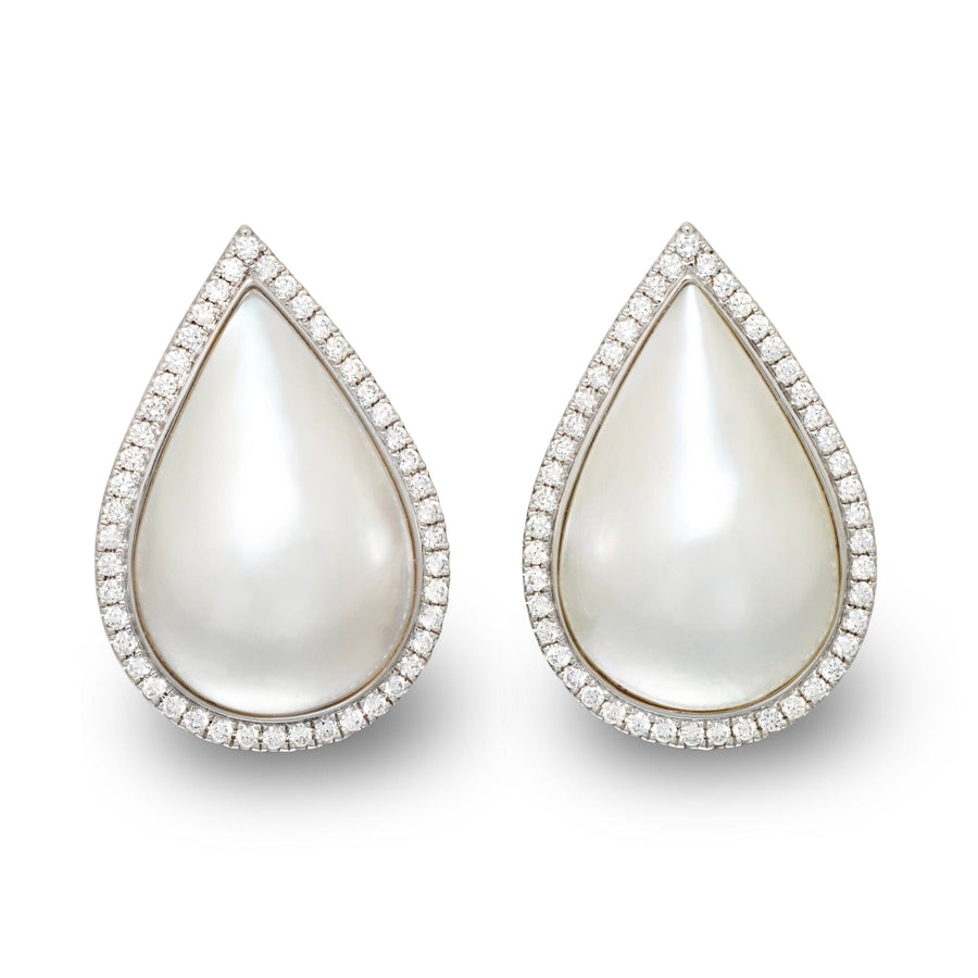 Mabé Pearl and Diamond Earrings