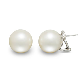 15.0-16.0 mm White South Sea Pearl Stud Earrings