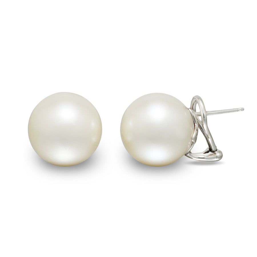 15.0-16.0 mm White South Sea Pearl Stud Earrings