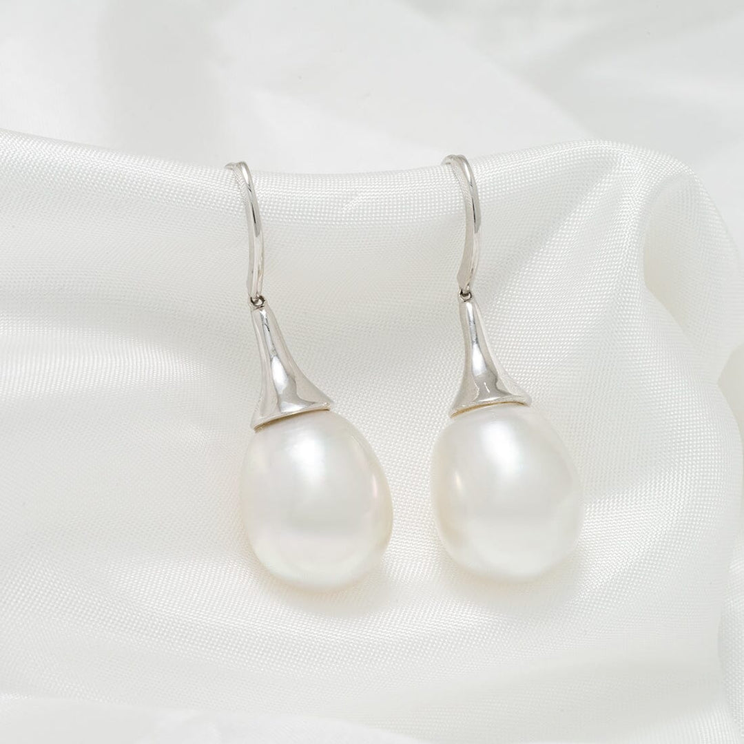 12.0-13.0 mm White South Sea Drop Pearl Earrings
