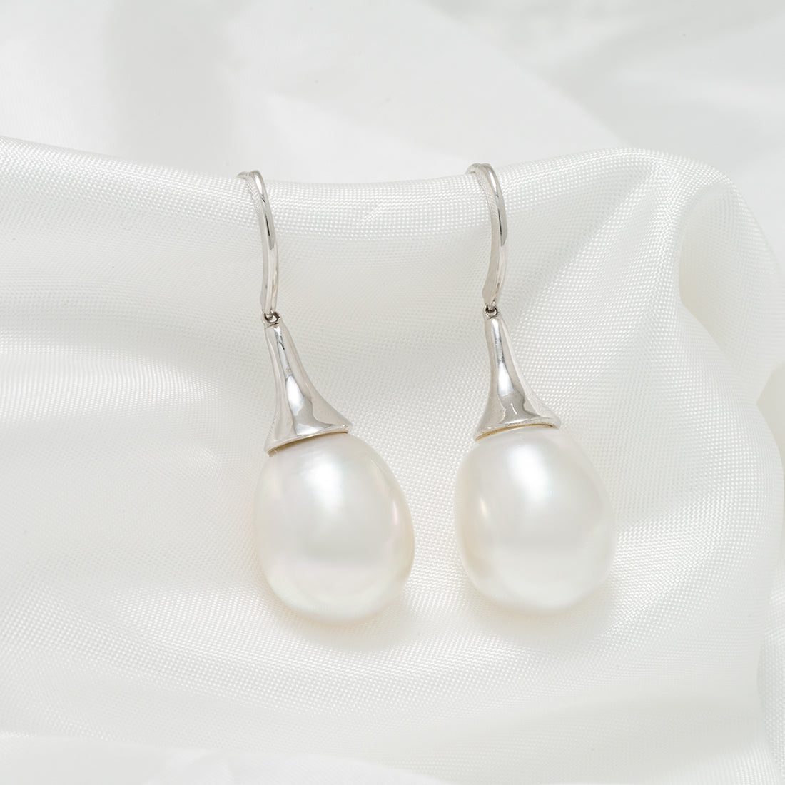 12.0-13.0 mm White South Sea Drop Pearl Earrings