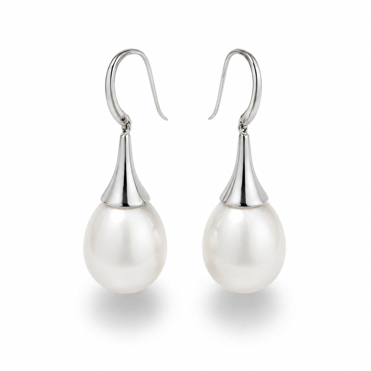 12.0-13.0 mm White South Sea Drop Pearl Earrings