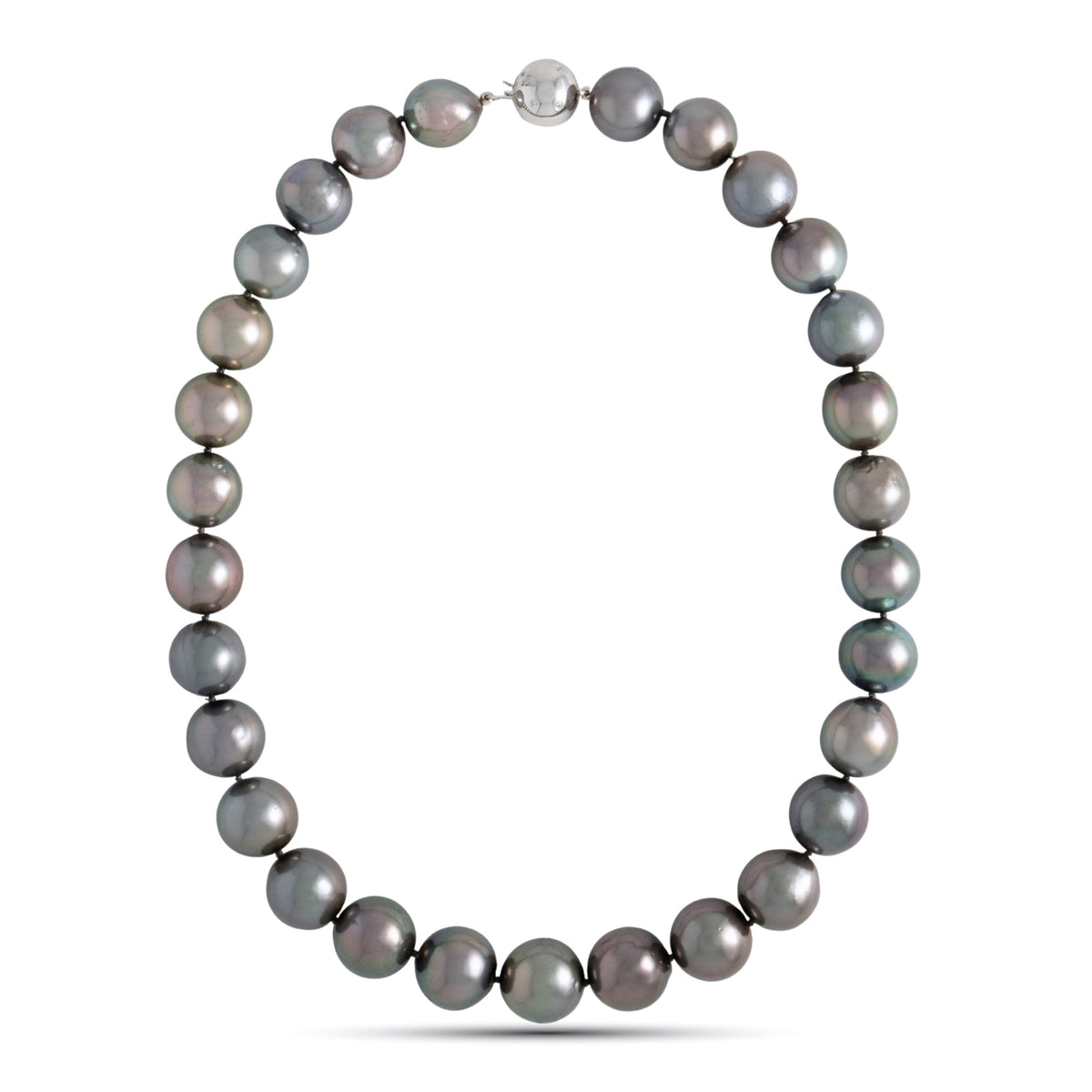 14.4–16.4 mm AA+/AAA Dark Tahitian Semi-Baroque Pearl Necklace, 19 inches