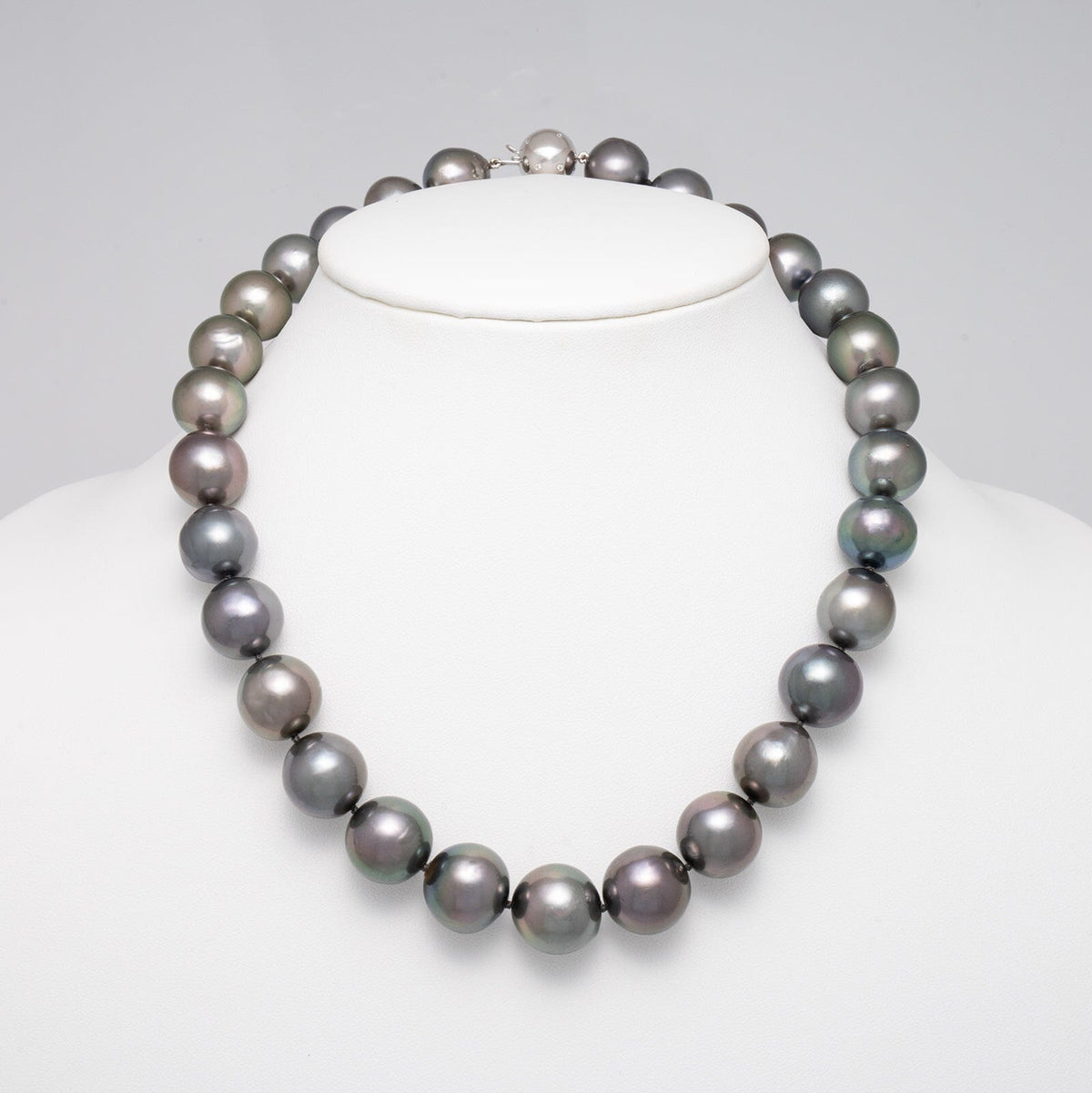 14.4–16.4 mm AA+/AAA Dark Tahitian Semi-Baroque Pearl Necklace, 19 inches, view 2