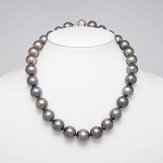 14.4–16.4 mm AA+/AAA Dark Tahitian Semi-Baroque Pearl Necklace, 19 inches, view 2