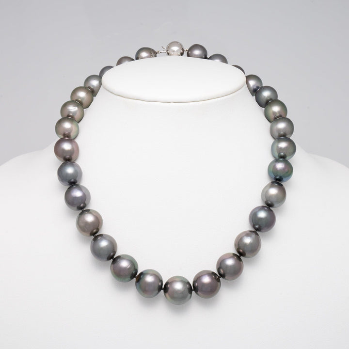 14.4–16.4 mm AA+/AAA Dark Tahitian Semi-Baroque Pearl Necklace, 19 inches