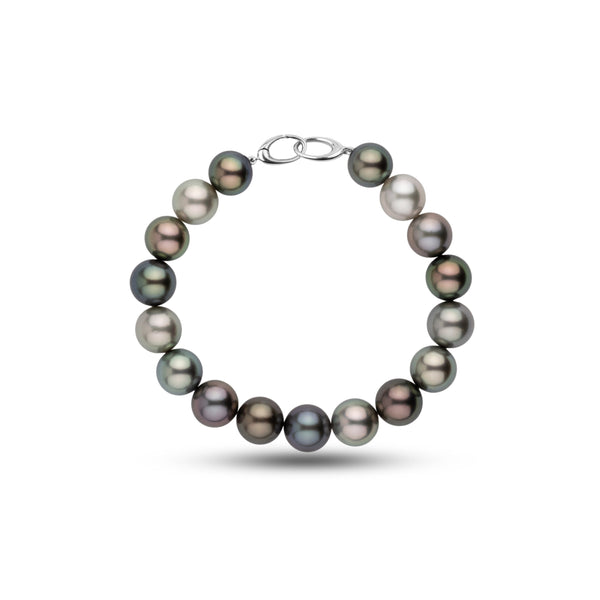 9.5-10.0 mm AAA Multicolor Round Tahitian Pearl Bracelet wgo