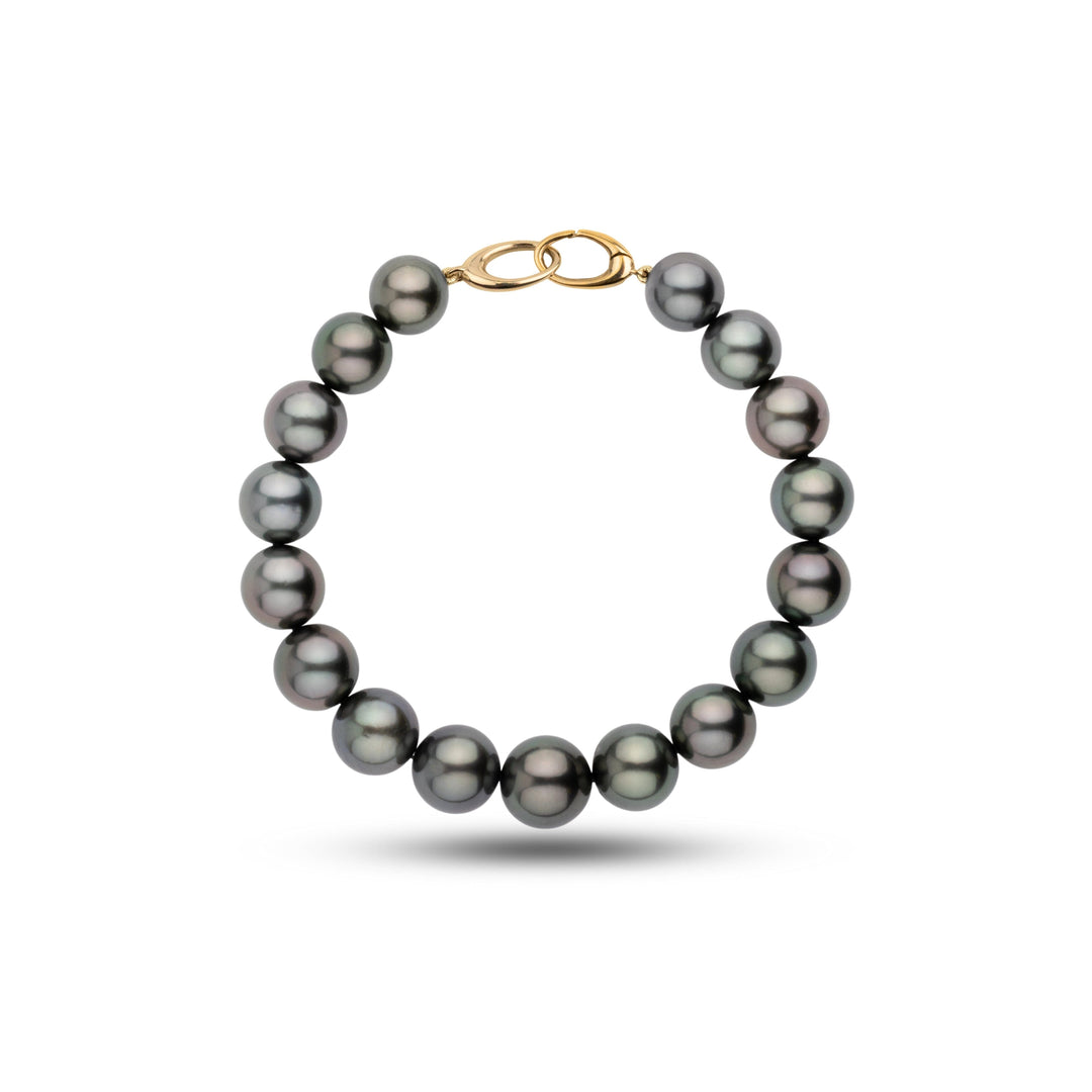 9.1-10.6 mm AAA Round Tahitian Pearl Bracelet ygo