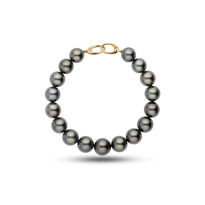 9.1-10.6 mm AAA Round Tahitian Pearl Bracelet ygo