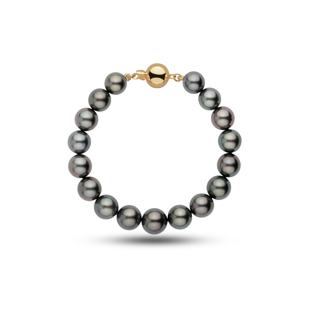 9.1-10.6 mm AAA Round Tahitian Pearl Bracelet yg