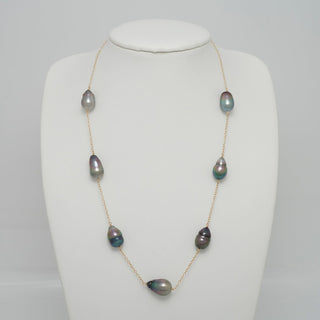 TC-13: 9.5-11 mm Tahitian Drop Pearl Tin Cup Necklace livestream