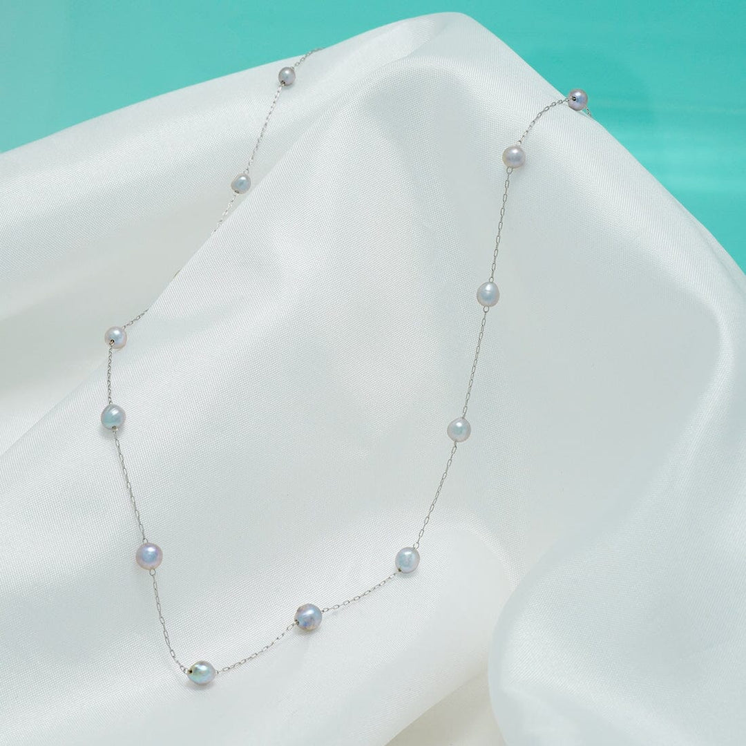 TC-15: 3-5 mm Vietnamese Akoya Pearl Tin Cup Necklaces