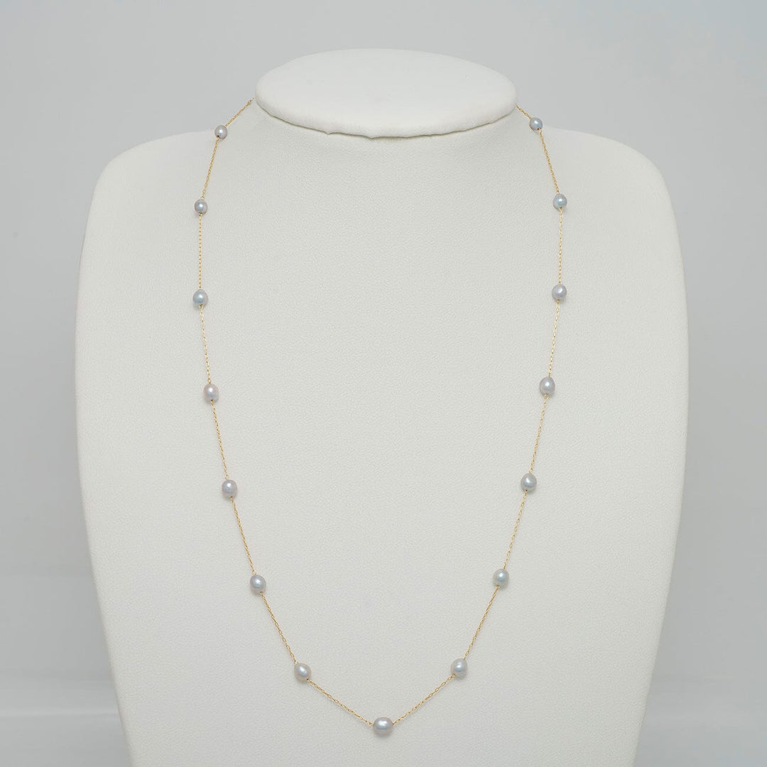 TC-15: 3-5 mm Vietnamese Akoya Pearl Tin Cup Necklaces