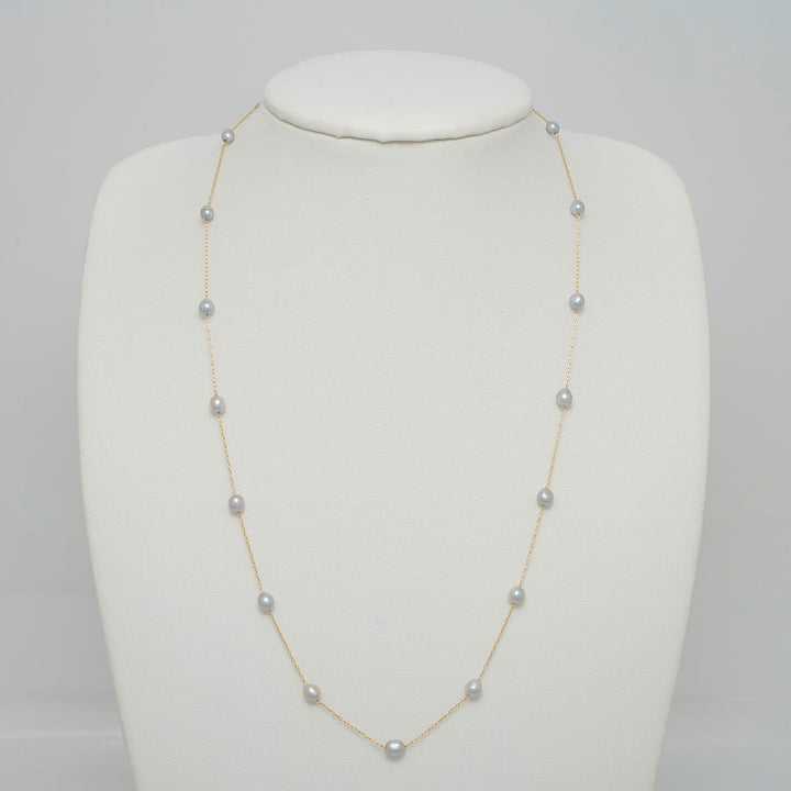 TC-15: 3-5 mm Vietnamese Akoya Pearl Tin Cup Necklaces