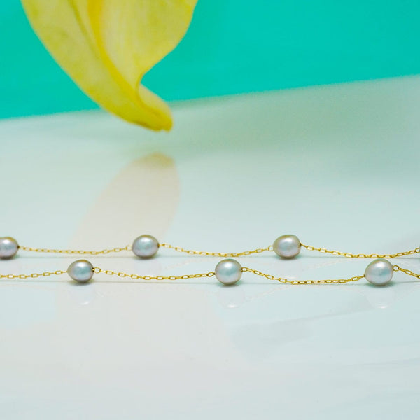 TC-15: 3-5 mm Vietnamese Akoya Pearl Tin Cup Necklaces
