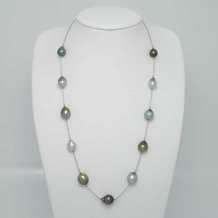 TC-33: 8.6-10.8 mm Fijian Pearl Tin Cup Necklace