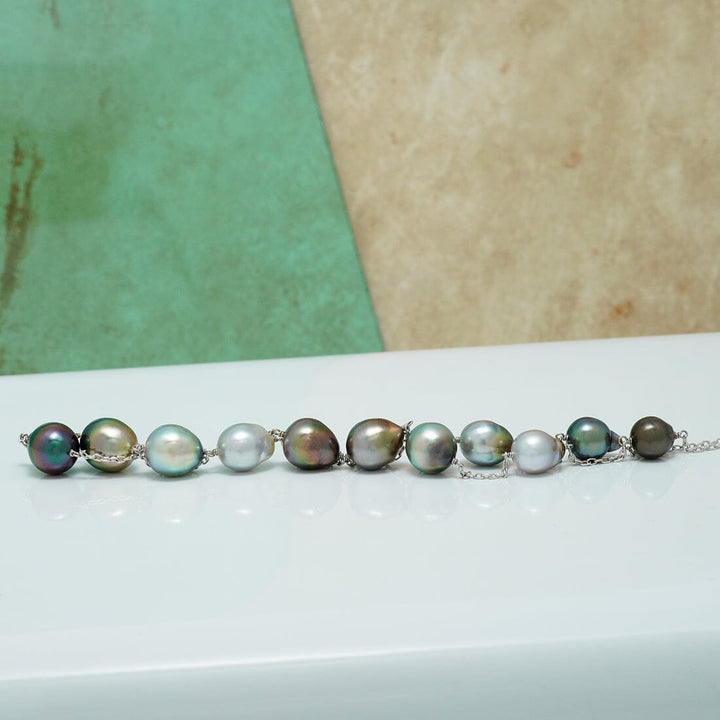 TC-33: 8.6-10.8 mm Fijian Pearl Tin Cup Necklace