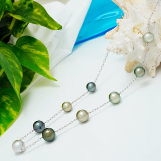 TC-35: 11.2-14 mm Fijian Pearl Tin Cup Necklace