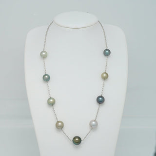 TC-35: 11.2-14 mm Fijian Pearl Tin Cup Necklace, view 3