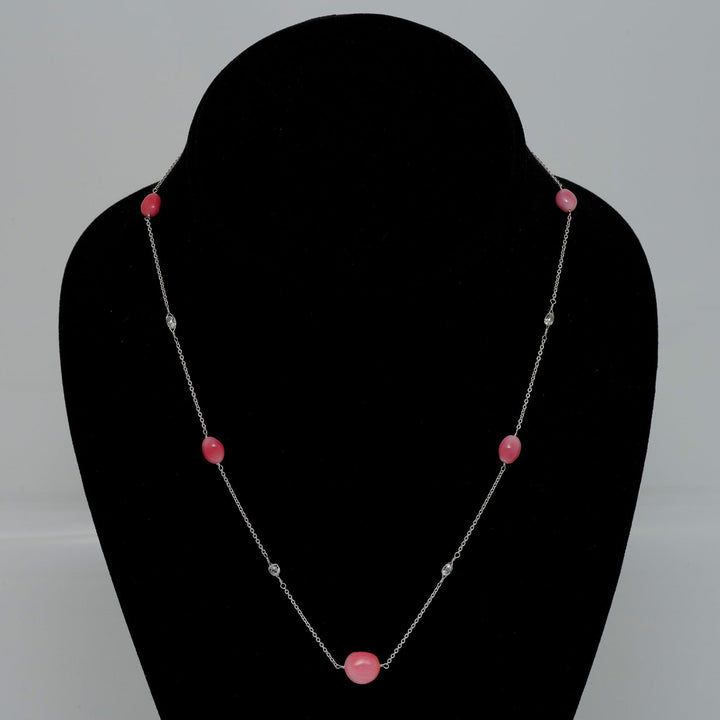 TC-38: Natural Conch Pearl and Diamond Tin Cup Necklace