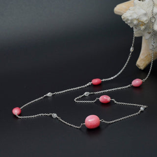 TC-38: Natural Conch Pearl and Diamond Tin Cup Necklace, view 2