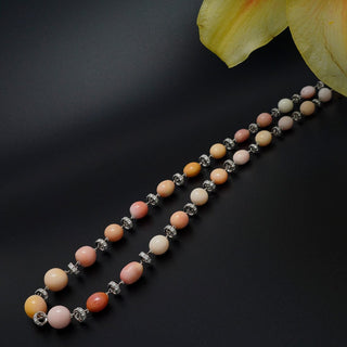 TC-41: Natural Conch Pearl and Diamond Rondelle Tin Cup Necklace, view 2