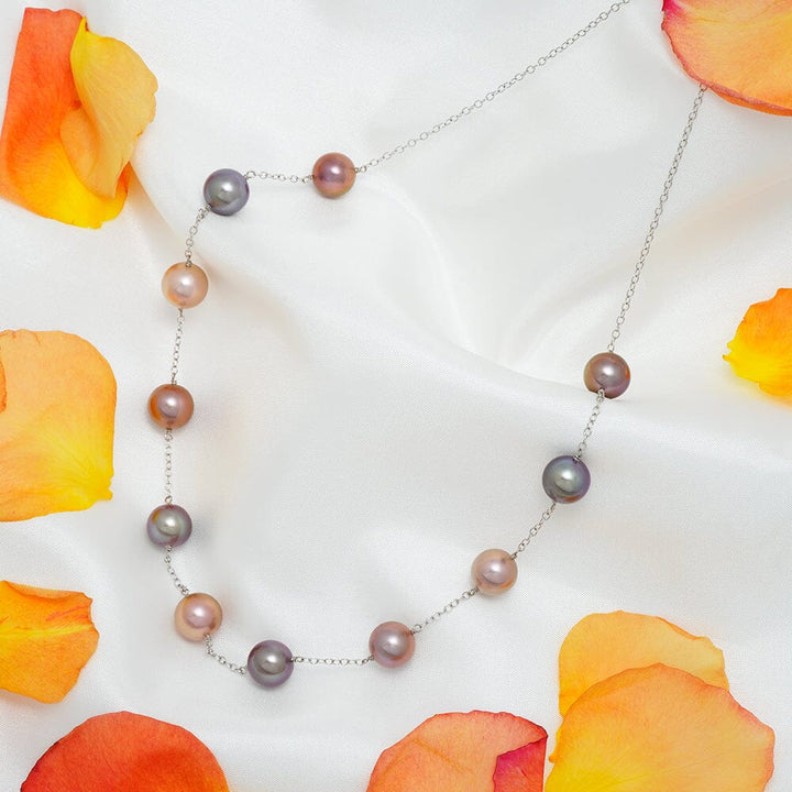 TC-5: 9.5-10 mm Edison Pearl Tin Cup Necklace