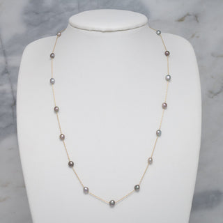 TC-8: 4-5 mm Near-round Tahitian Keshi Pearl Tin Cup Necklace