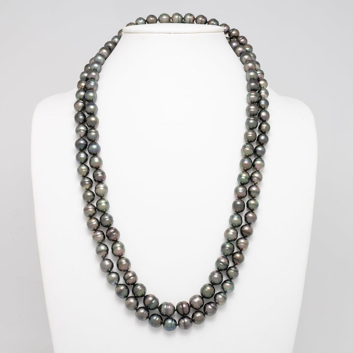 56-Inch 10.0–11.0 mm AA+/AAA Endless Baroque Tahitian Pearl Necklace