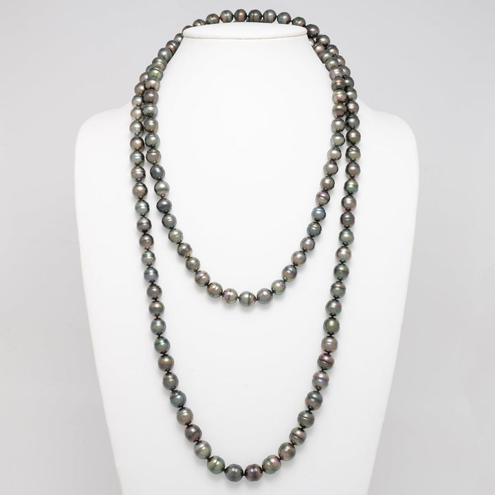 56-Inch 10.0–11.0 mm AA+/AAA Endless Baroque Tahitian Pearl Necklace
