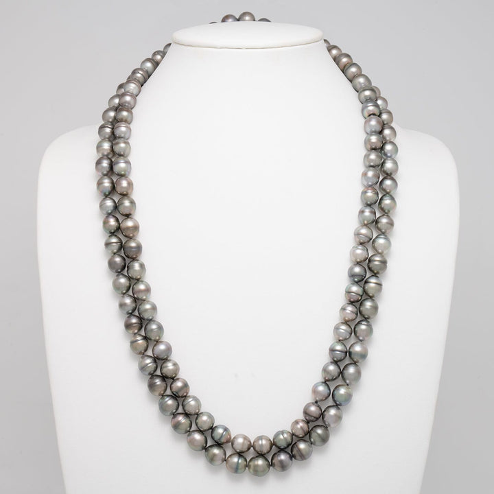 56-Inch 10.0–11.0 mm AA+/AAA Endless Baroque Tahitian Pearl Necklace
