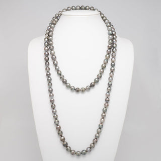56-Inch 10.0–11.0 mm AA+/AAA Endless Baroque Tahitian Pearl Necklace, view 3