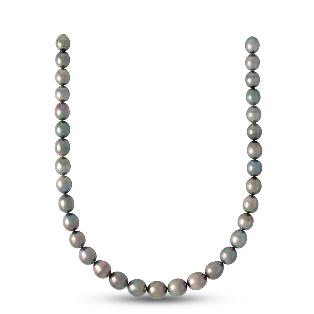 10.1–12.3 mm AAA Tahitian Oval to Drop Pearl Necklace