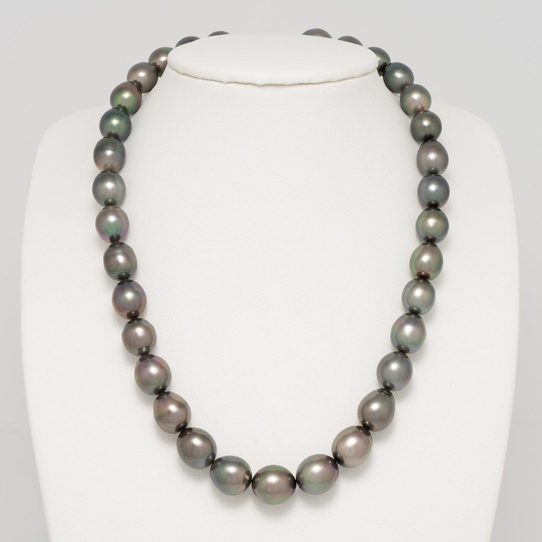 10.1–12.3 mm AAA Tahitian Oval to Drop Pearl Necklace