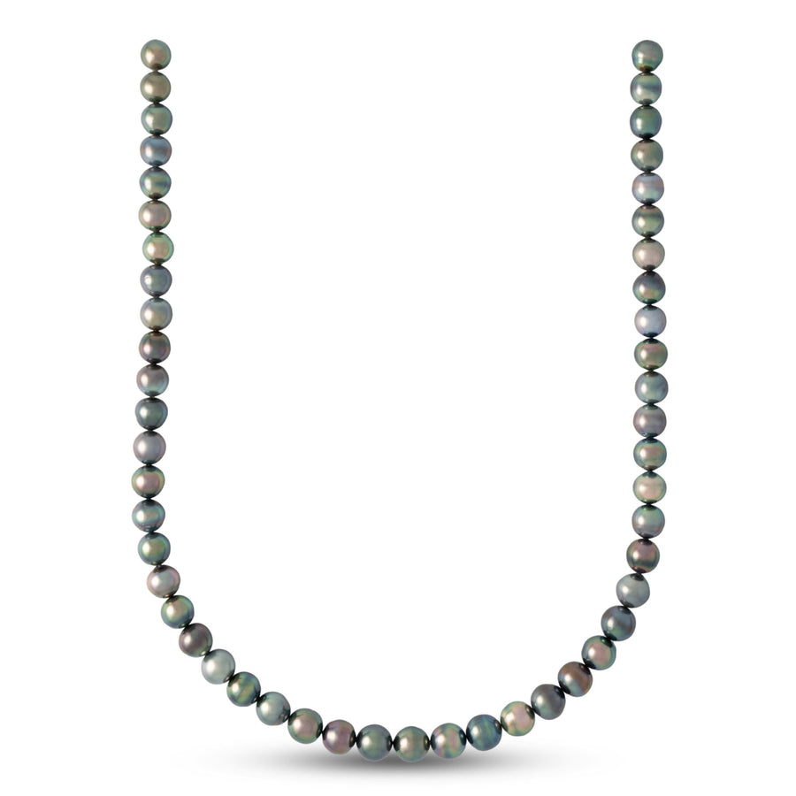 7.9–9.0 mm AA+ Tahitian Semi-baroque Pearl Necklace with a 14K White Gold Polished clasp