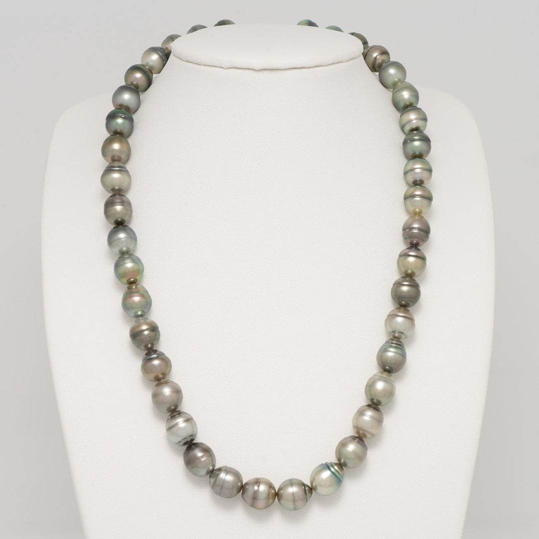 10.1–10.9 mm AA+ Tahitian Baroque Pearl Necklace on bust