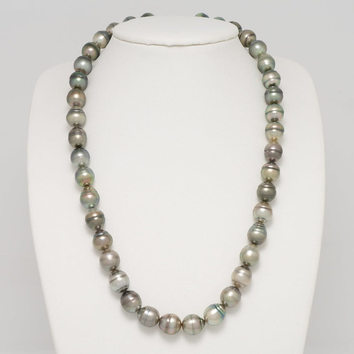 10.1–10.9 mm AA+ Tahitian Baroque Pearl Necklace on bust