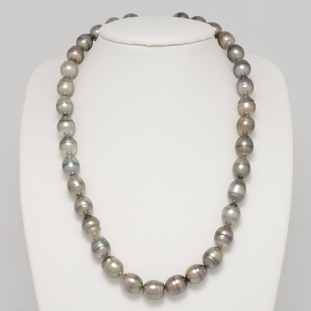 10.2–11.0 mm AA+ Tahitian Baroque Pearl Necklace on bust