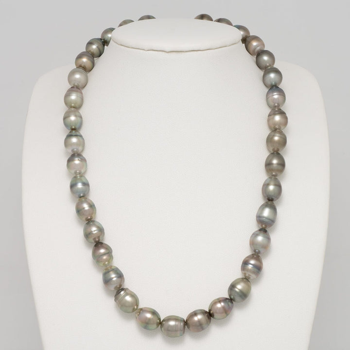 10.2–11.0 mm AA+ Tahitian Baroque Pearl Necklace on bust