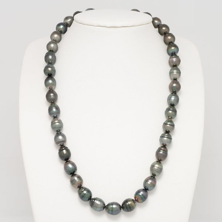 10.1–10.9 mm AA+ Tahitian Baroque Pearl Necklace on Bust