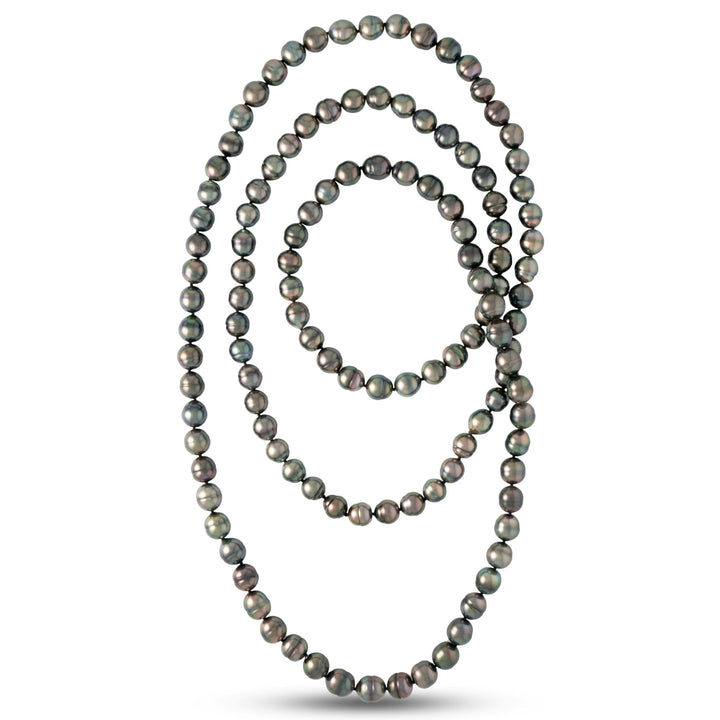 56-Inch 10.0–11.0 mm AA+/AAA Endless Baroque Tahitian Pearl Necklace