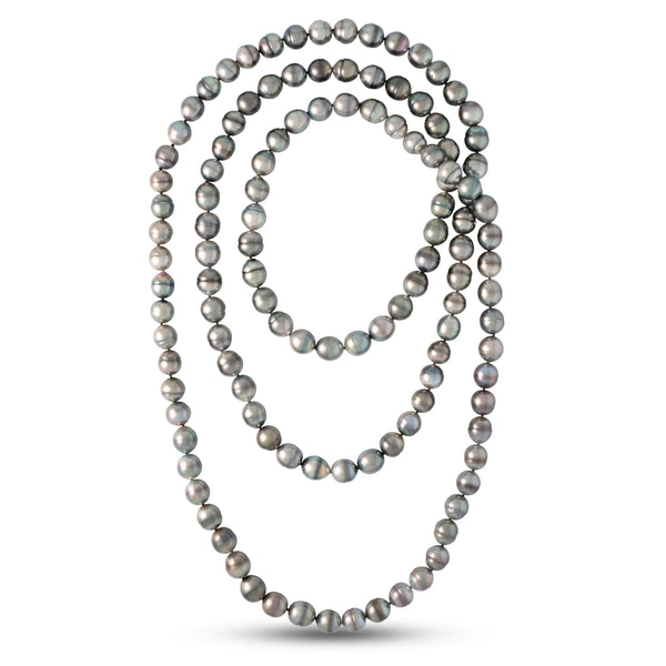 56-Inch 10.0–11.0 mm AA+/AAA Endless Baroque Tahitian Pearl Necklace