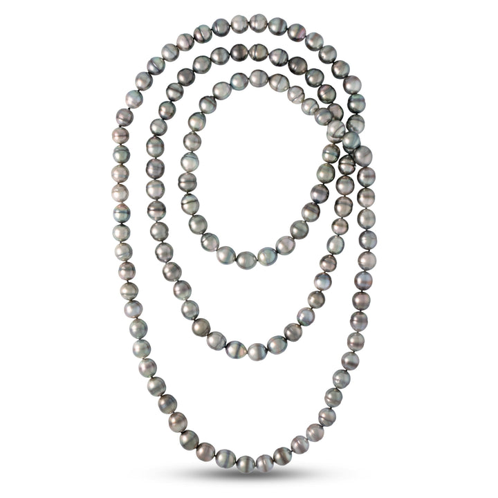 56-Inch 10.0–11.0 mm AA+/AAA Endless Baroque Tahitian Pearl Necklace