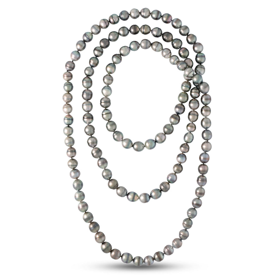 56-Inch 10.0–11.0 mm AA+/AAA Endless Baroque Tahitian Pearl Necklace
