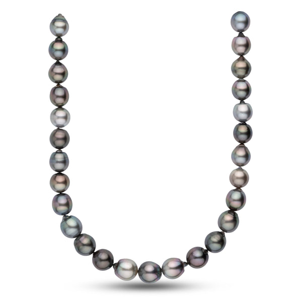 14.0-16.0 mm AA+/AAA Tahitian Drop Pearl Necklace featuring lustrous, multicolored cultured pearls with unique drop shapes, perfect for elegant and sophisticated jewelry collections.