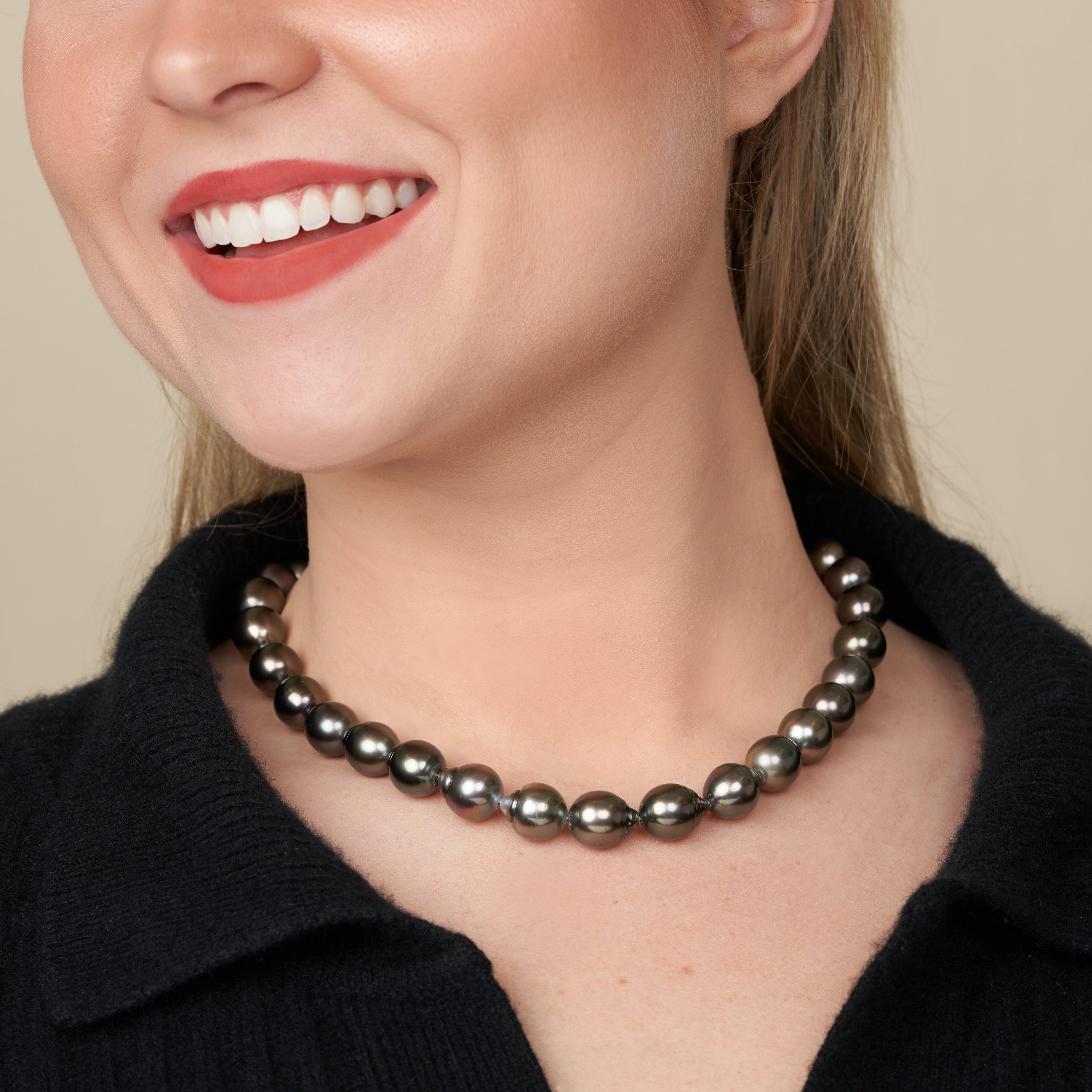 11.1-11.9 mm AAA Tahitian Drop Pearl Necklace – Pearl Paradise